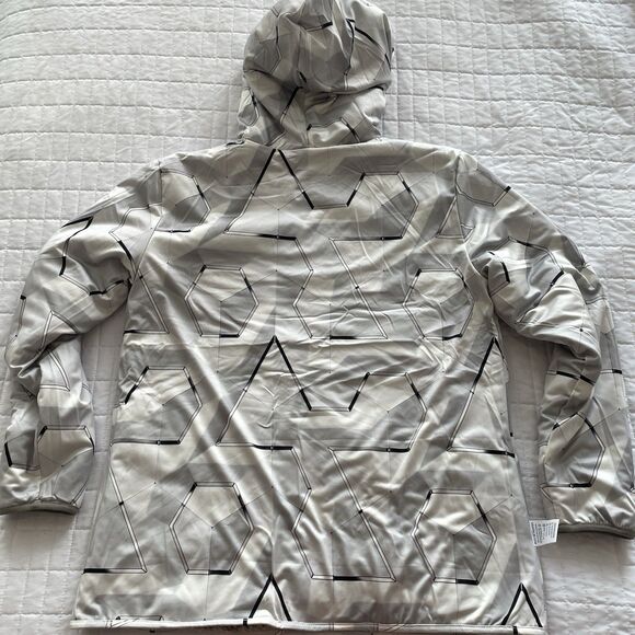 NWOT USA Palm Reversible Sherpa Fleece Grey & White Full Zip Hoodie Womens S - Picture 3 of 15